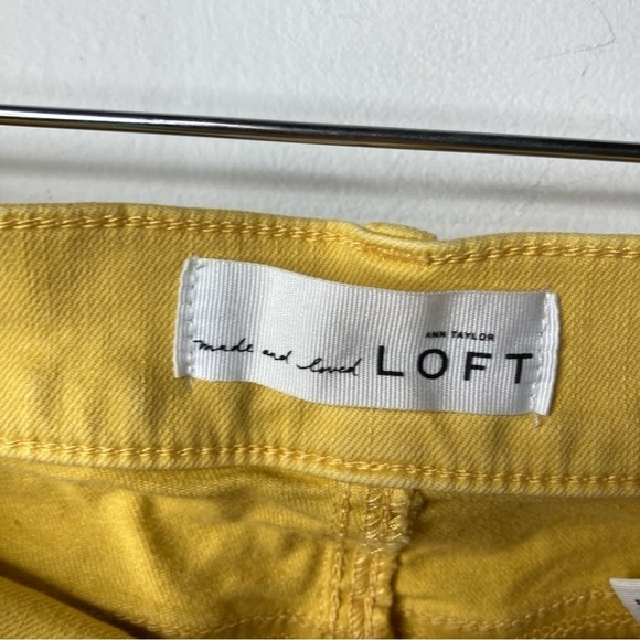 Loft yellow skinny crop jeans raw hem size 28/6 - Picture 3 of 7
